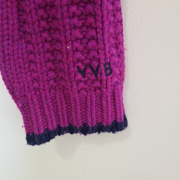 Victoria Beckham VVB Sz L Alpine Wool Cable Knit Sweater Raspberry Purple - Picture 3 of 9